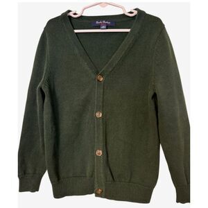 Brooks Brothers Boys Cardigan Button Front V-Neck Sz. XS Hunter Green